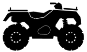 Black and white image of an ATV.
