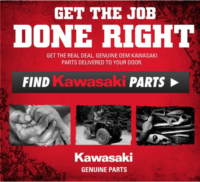 Grease stained hands, a man on an ATV, and a pile of wrenches, with text Get the Job Done Right.