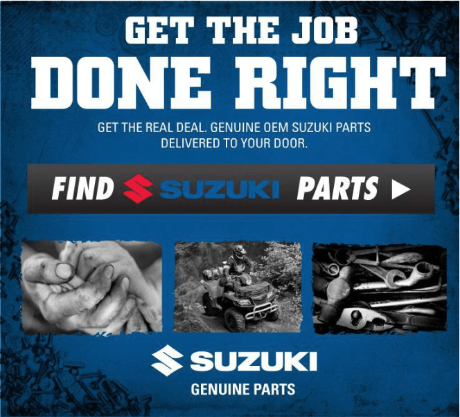 Grease stained hands, a man on an ATV, and a pile of wrenches, with text Get the Job Done Right.